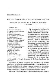 Junta pública del 6 de diciembre de 1944  : recepción del Excelentísimo Sr. D. Armando Cotarelo y Valledor