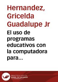 El uso de programas educativos con la computadora para preescolar