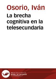 La brecha cognitiva en la telesecundaria