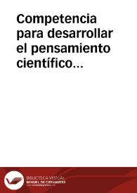 Competencia para desarrollar el pensamiento científico en contexto de la lecto-escritura