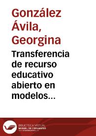 Transferencia de recurso educativo abierto en modelos de Universidades Globales