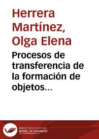 Procesos de transferencia de la formación de objetos de aprendizaje en las prácticas profesionales de los participantes