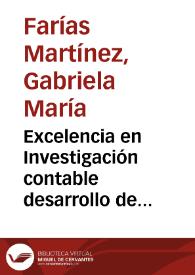 Excelencia en Investigación contable desarrollo de competencias de uso y acceso a la información