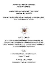 Conocimiento que poseen los estudiantes de primer ingreso del primer trimestre 2010 de la Universidad Pedagógica Nacional Francisco Morazán, Centro Universitario Regional San Pedro Sula sobre el efecto invernadero y los procesos que implica este fenómeno