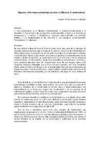 Algunas reflexiones metodológicas sobre la Historia Constitucional