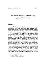 La similicadència durant els segles XIV i XV