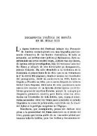 Decadencia política de España en el siglo XVII