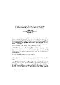 Literatura y espectáculo en la Edad Media: las razones del teatro profano medieval