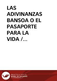 LAS ADIVINANZAS BANSOA O EL PASAPORTE PARA LA VIDA