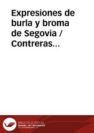 Expresiones de burla y broma de Segovia