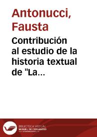 Contribución al estudio de la historia textual de 