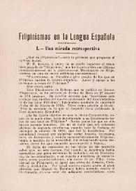 Filipinismos en la Lengua Española