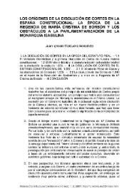 Los orígenes de la disolución de Cortes en la España constitucional: la época de la Regencia de María Cristina de Borbón y los obstáculos a la parlamentarización de la Monarquía Isabelina