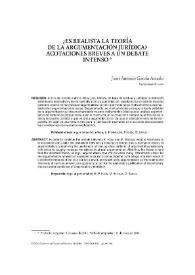 ¿Es realista la teoría de la argumentación jurídica? Acotaciones breves a un debate intenso