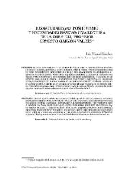 Iusnaturalismo, positivismo y necesidades básicas : una lectura de la obra del profesor Ernesto Garzón Valdés