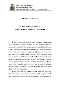 Cervantes e l'Italia. Un furto di parole in corso