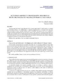 Actividad agraria y urbanización : desarrollo de un protocolo de valoración para el País Vasco