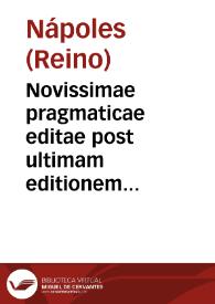 Novissimae pragmaticae editae post ultimam editionem anni M.DC.LXXXII