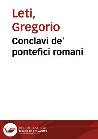 Conclavi de' pontefici romani