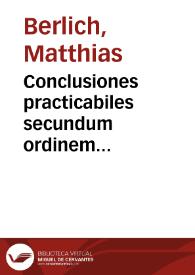 Conclusiones practicabiles secundum ordinem Constitutionum diui Augusti, Electoris Saxoniae