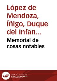 Memorial de cosas notables