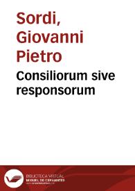 Consiliorum sive responsorum