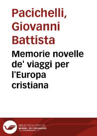 Memorie novelle de' viaggi per l'Europa cristiana