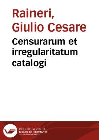 Censurarum et irregularitatum catalogi