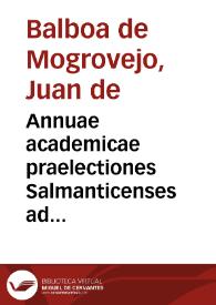 Annuae academicae praelectiones Salmanticenses ad titulos libri II Decretalium