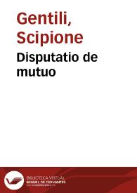 Disputatio de mutuo