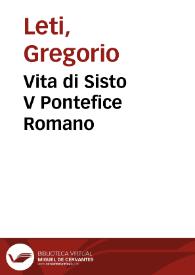 Vita di Sisto V Pontefice Romano