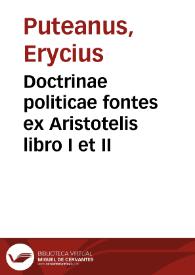 Doctrinae politicae fontes ex Aristotelis libro I et II