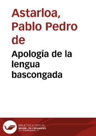 Apología de la lengua bascongada