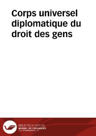 Corps universel diplomatique du droit des gens