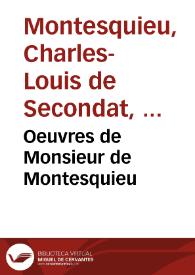 Oeuvres de Monsieur de Montesquieu