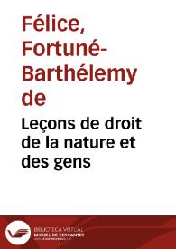 Leçons de droit de la nature et des gens