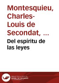 Del espíritu de las leyes