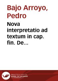 Nova interpretatio ad textum in cap. fin. De procuratoribus in Sexto