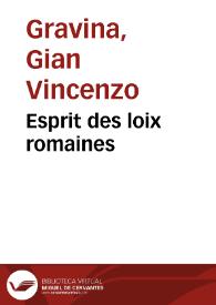 Esprit des loix romaines