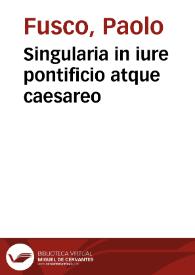 Singularia in iure pontificio atque caesareo