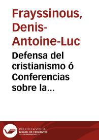 Defensa del cristianismo ó Conferencias sobre la relijion