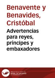 Advertencias para reyes, príncipes y embaxadores