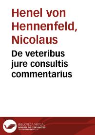 De veteribus jure consultis commentarius