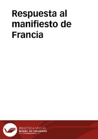 Respuesta al manifiesto de Francia