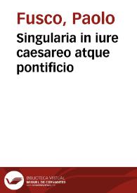 Singularia in iure caesareo atque pontificio