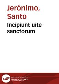 Incipiunt uite sanctorum