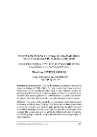 Puestas en escena de obras de dramaturgas en la cartelera de Málaga (2000-2003)