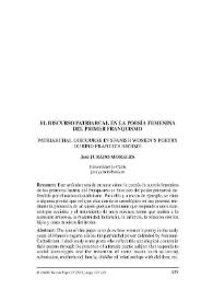 El discurso patriarcal en la poesía femenina del primer franquismo