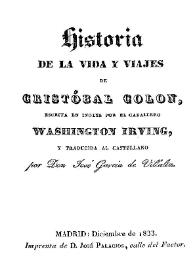 Historia de la vida y viajes de Cristóbal Colón