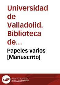 Papeles varios [Manuscrito]